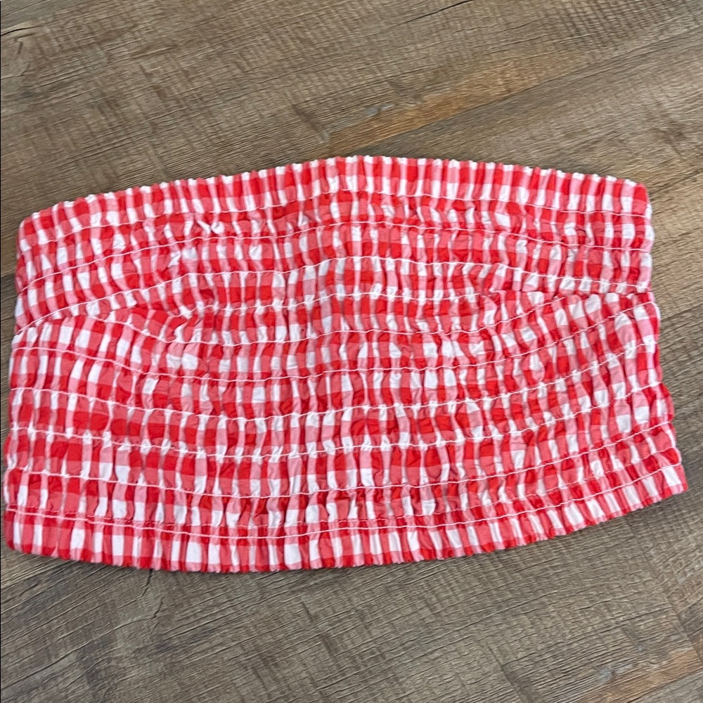 Universal Thread Blue and White Smocked Tube Top